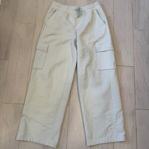 Athleta Forever Fleece Cargo Track Pant Mint Green